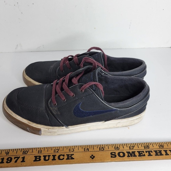 Nike SB Zoom Stefan Janoski Shoes Black Swoosh Logo Low Top Size 8.5 Academia - Picture 3 of 15